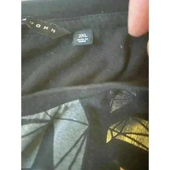 Vintage Authentic Sean John Mens Dual Skulls 2XL Gold Black Studded T-Shirt - Picture 6 of 9